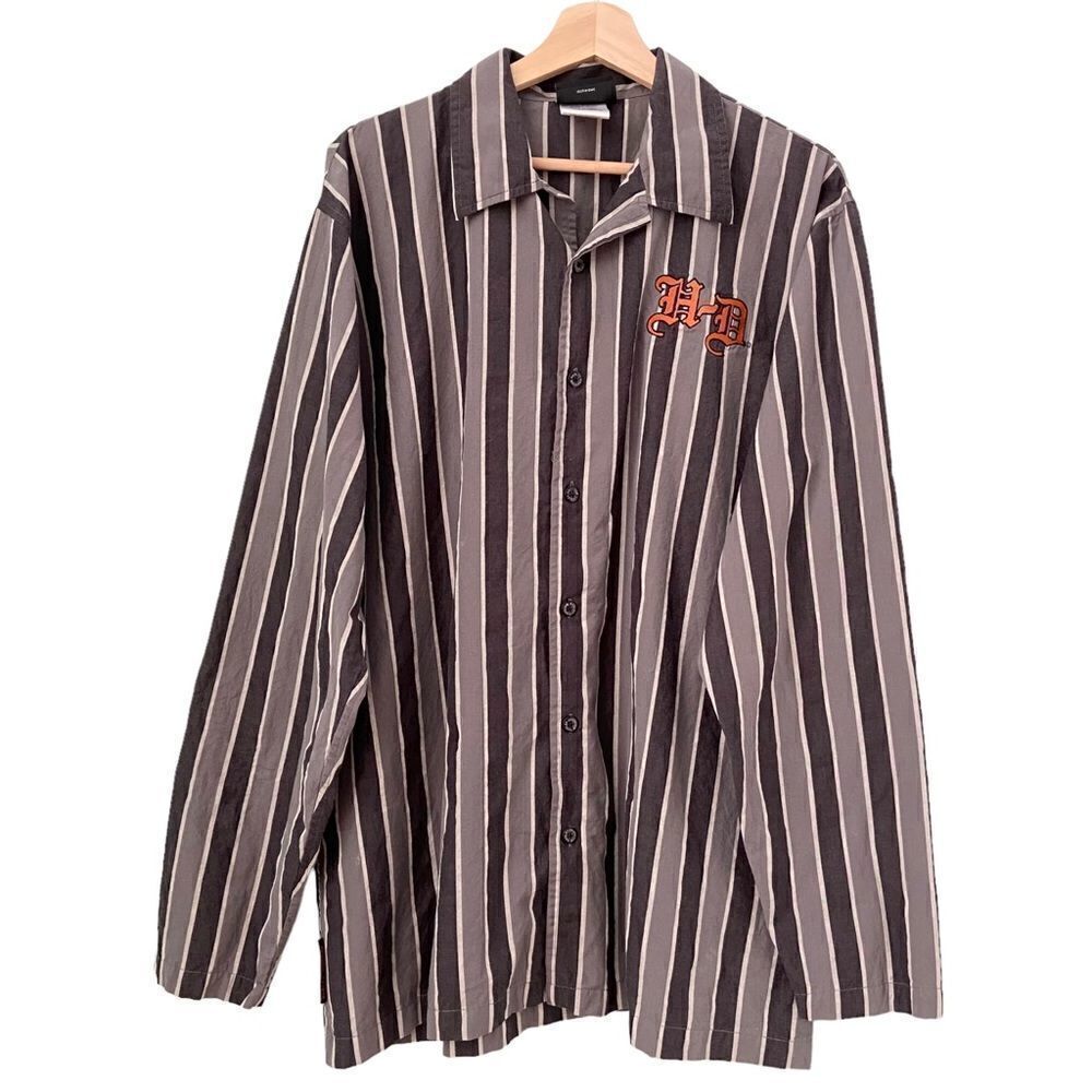 Harley-Davidson Men's Button Down Stripped Shirt in Size Large